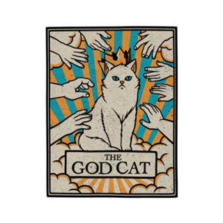 The God White Cat Tarot Card