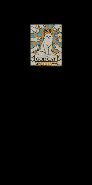The God White Cat Tarot Card