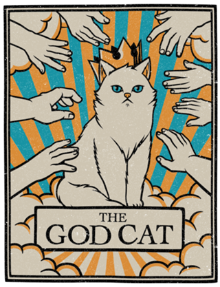 The God White Cat Tarot Card