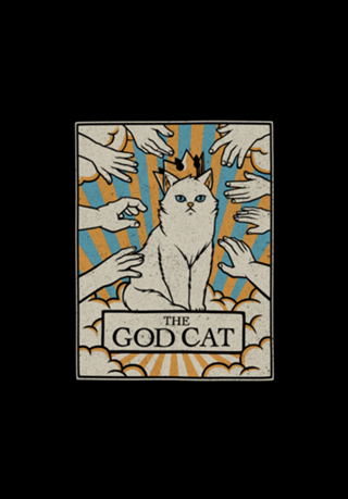 The God White Cat Tarot Card