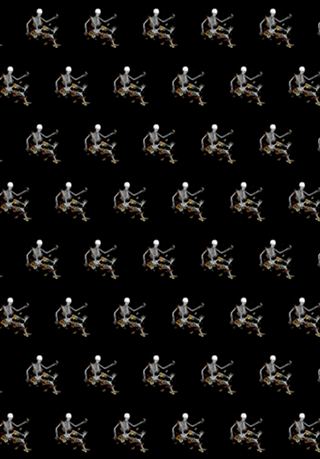 Skeleton Flowting on Space Butterflies
