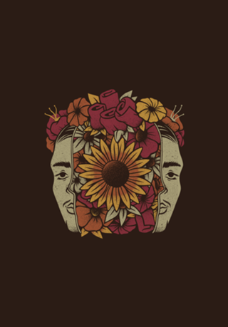 Frida Kahlo Head Flowers