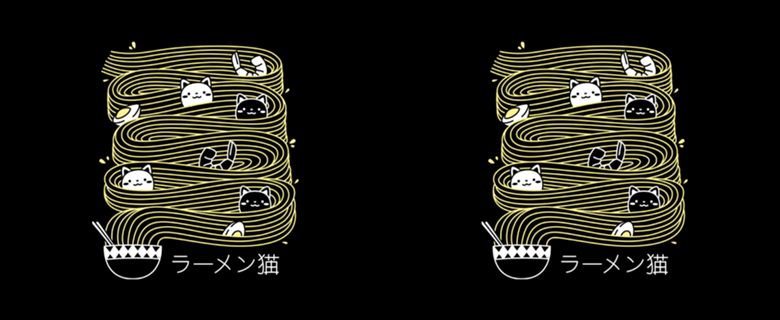 Ramen Lines Minimalist Cat Square