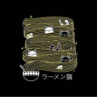 Ramen Lines Minimalist Cat Square
