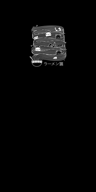Ramen Lines Minimalist Cat Square Black and White