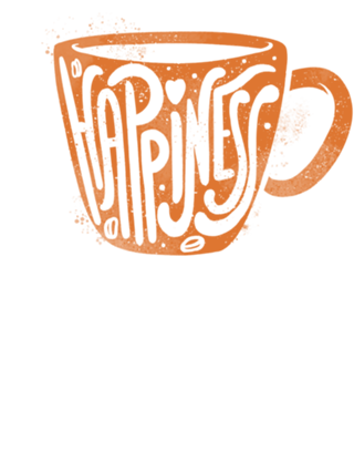 Happiness Coffee Typography