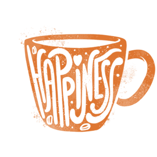 Happiness Coffee Typography