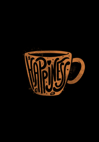 Happiness Coffee Typography