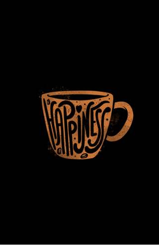 Happiness Coffee Typography