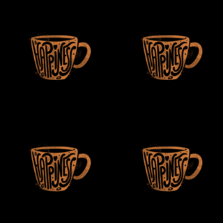 Happiness Coffee Typography