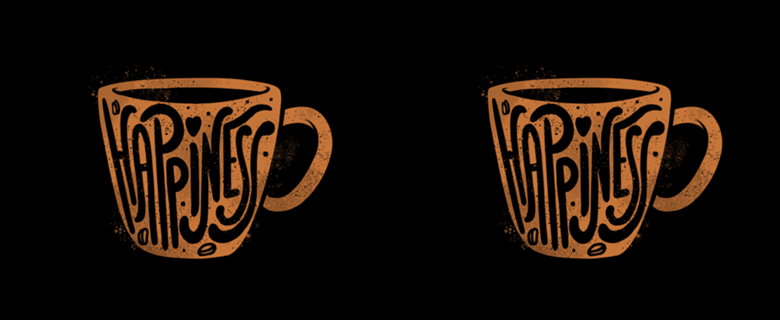Happiness Coffee Typography