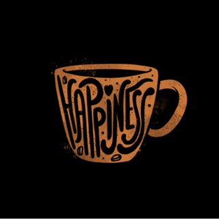Happiness Coffee Typography