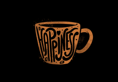 Happiness Coffee Typography