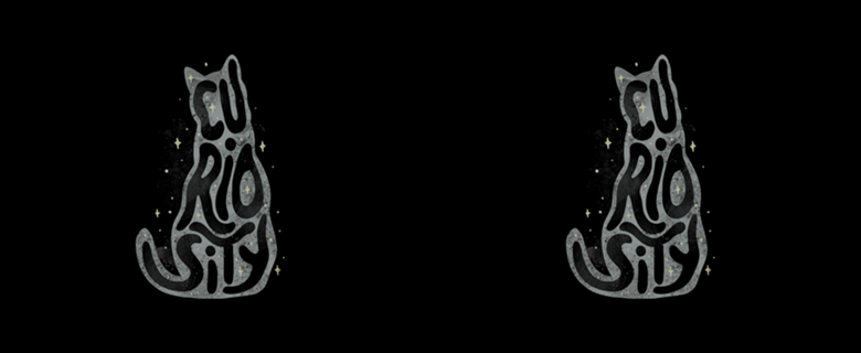 Curiosity Cat Typography