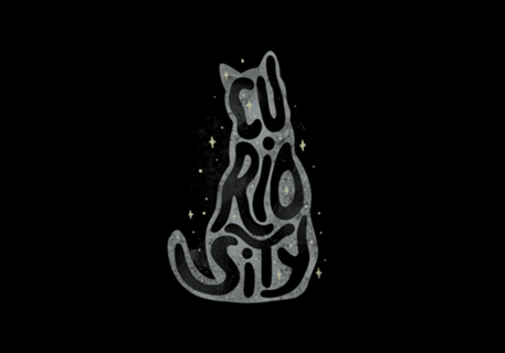 Curiosity Cat Typography