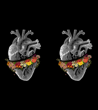 Vintage Heart Flower Collage