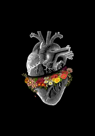 Vintage Heart Flower Collage