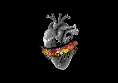 Vintage Heart Flower Collage