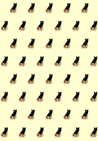 Black Cat Vintage Flower Good Luck