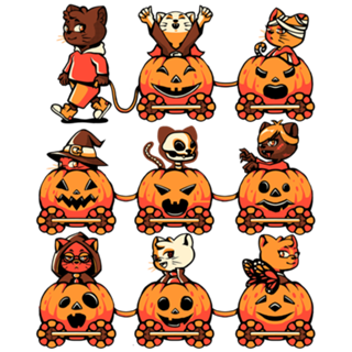 9 Lives Cat Halloween