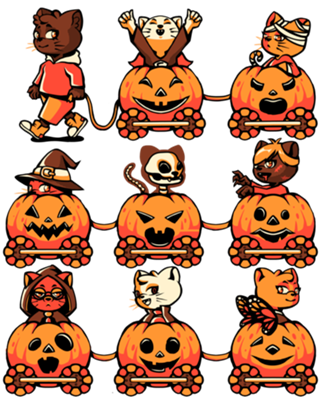 9 Lives Cat Halloween