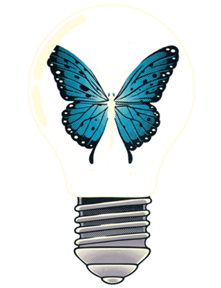 Trapped Blue Butterfly Monarch