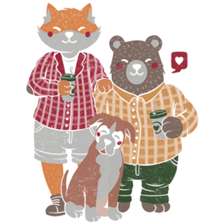 Fox Bear Boxer Coffee Valentines