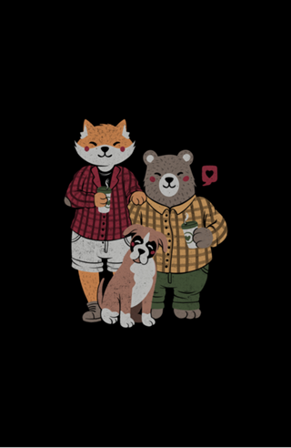 Fox Bear Boxer Coffee Valentines