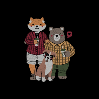 Fox Bear Boxer Coffee Valentines