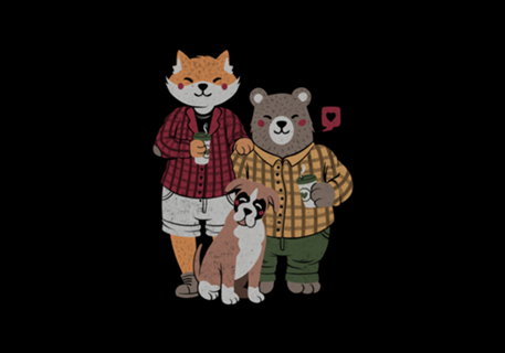 Fox Bear Boxer Coffee Valentines