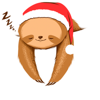 Sloth in a Pocket Xmas Black