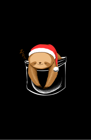 Sloth in a Pocket Xmas Black