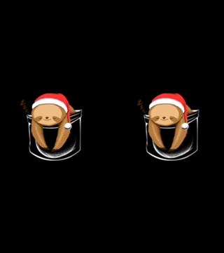 Sloth in a Pocket Xmas Black