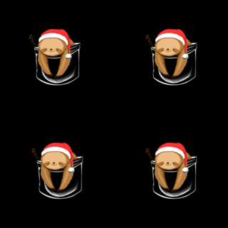Sloth in a Pocket Xmas Black