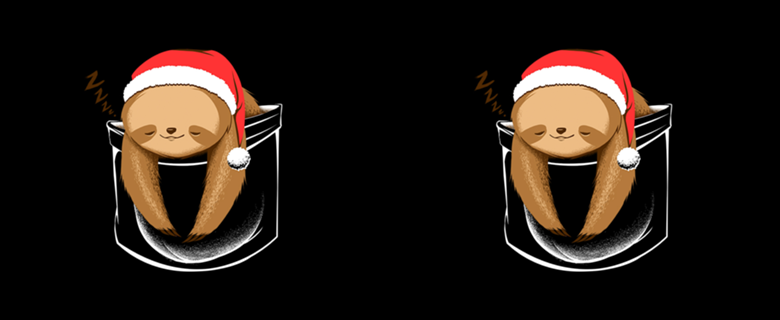 Sloth in a Pocket Xmas Black