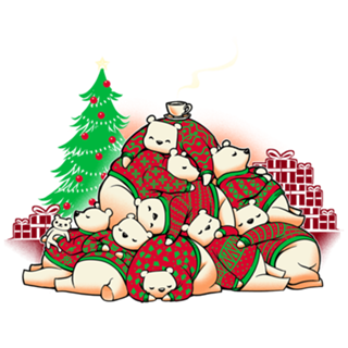 Good Night Xmas Bear Black