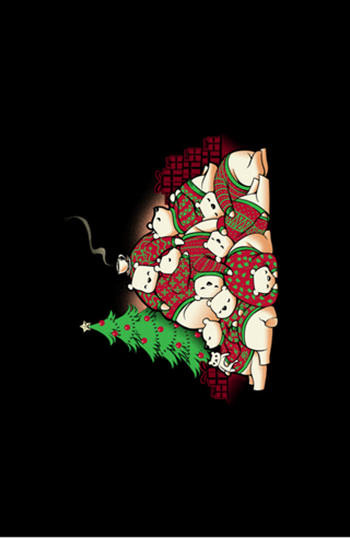 Good Night Xmas Bear Black