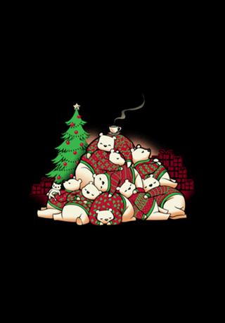 Good Night Xmas Bear Black