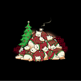 Good Night Xmas Bear Black