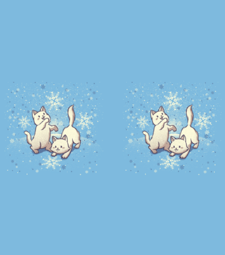 Cats Playing With Snowflakes
