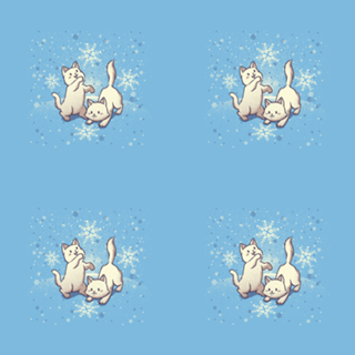 Cats Playing With Snowflakes