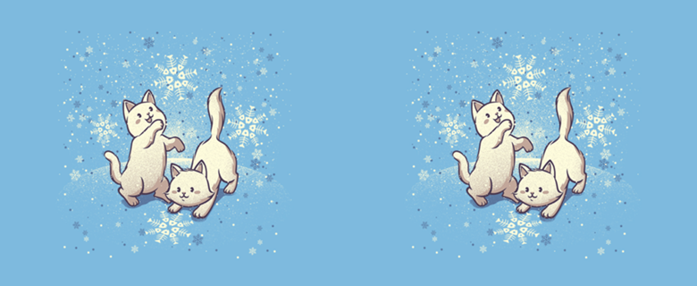 Cats Playing With Snowflakes