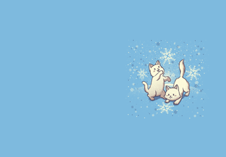 Cats Playing With Snowflakes