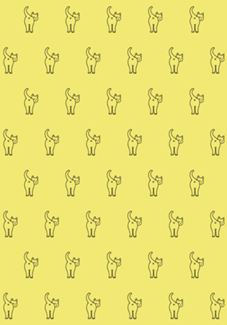 Hello Cat Butt Minimalist Line