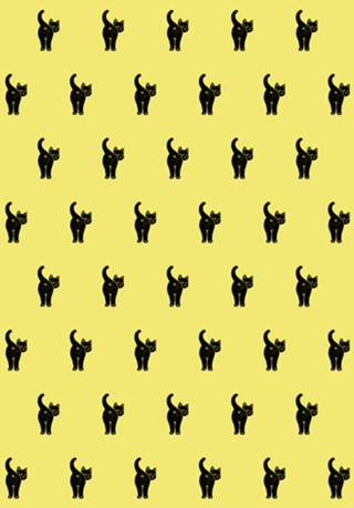 Hello Cat Butt Minimalist Black