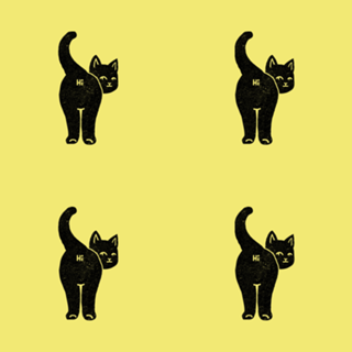 Hello Cat Butt Minimalist Black