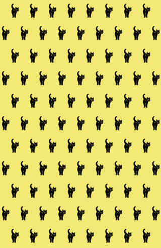 Hello Cat Butt Minimalist Black