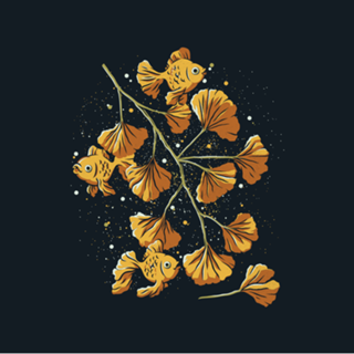 Ginkgo Golden Fish
