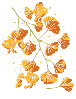 Ginkgo Golden Fish
