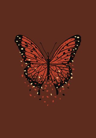 Monarch Butterfly Autumn Leaves